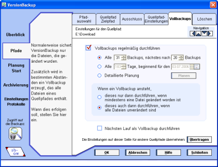 ScrennShot: Vollbackup